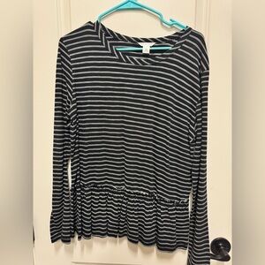 Caslon Striped peplum top
